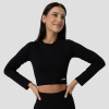 Dámske tričko FLO Ribbed Crop-Top Black - GymBeam