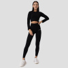 Dámske tričko FLO Ribbed Crop-Top Black - GymBeam