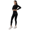 Dámske tričko FLO Ribbed Crop-Top Black - GymBeam