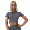 Dámske tričko FLO Crop-Top Grey - GymBeam