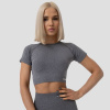 Dámske tričko FLO Crop-Top Grey - GymBeam