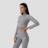 Dámske tričko FLO Ribbed Crop-Top Grey - GymBeam