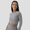 Dámske tričko FLO Ribbed Crop-Top Grey - GymBeam