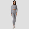 Dámske tričko FLO Ribbed Crop-Top Grey - GymBeam