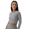 Dámske tričko FLO Ribbed Crop-Top Grey - GymBeam