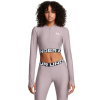 Dámsky top HeatGear Rib 1/4 Zip LS Grey - Under Armour