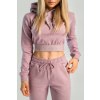 Dámska mikina Essential Cropped Hoodie Mauve - STRIX