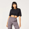 Dámske tričko Code Crop V Neck Black - SQUATWOLF