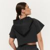 Dámska mikina Cropped Relay Black - GymBeam