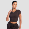 Dámske tričko Cropped Aura Tee Brown - GymBeam