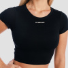 Dámske tričko Cropped Aura Black - GymBeam