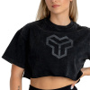 Dámske tričko CropTop Washed Black - STRIX