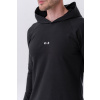 Pánske tričko Long-Sleeve Hoodie Black - NEBBIA