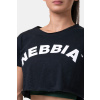 Dámske tričko Crop Top Fit&Sporty Black - NEBBIA