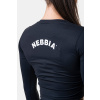 Dámske tričko Crop Top Sporty Hero Long Sleeves Black - NEBBIA