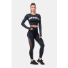 Dámske tričko Crop Top Sporty Hero Long Sleeves Black - NEBBIA