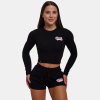 Tričko Long Sleeve Croptop Black - BeastPink