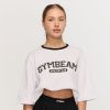Dámske tričko Oversized Varsity White - GymBeam