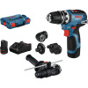 06019H3008 Bosch Akumulátorový vŕtací skrutkovač GSR 12V-35 FC Full Set s príklepovým nadstavcom, L-Boxx, 2x aku 4059952594460 - 