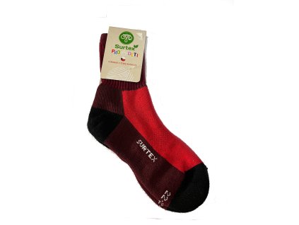 surtex detske ponozky 70 merino cervene volny lem