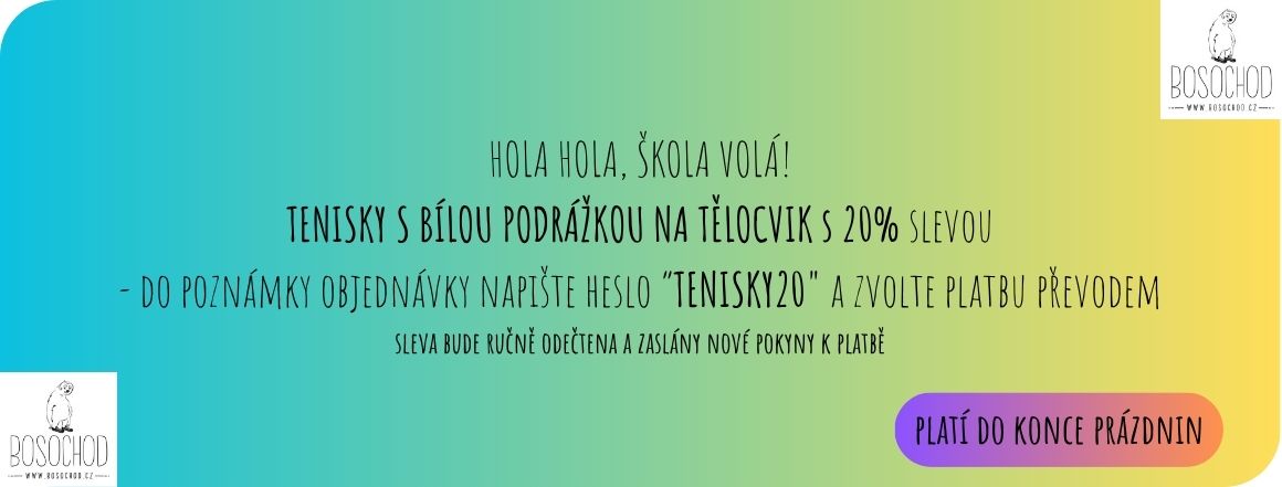 Barefoot tenisky na tělocvik s 20% slevou