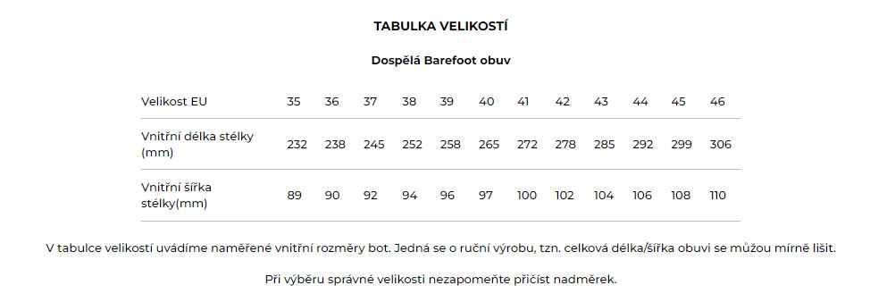 pegres_barefoot_velikostni_tabulka