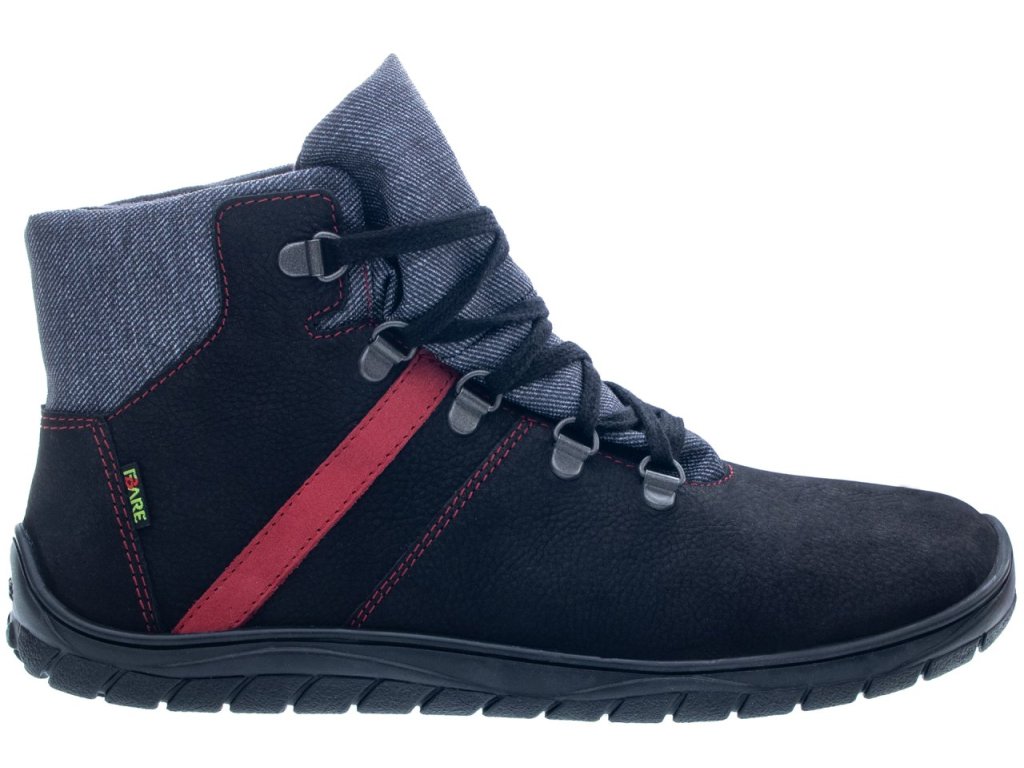 fare bare fjordky celorocni barefoot boty s membranou cerne s cervenym prouzkem b5726211 1