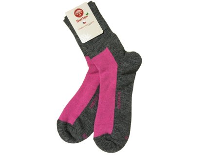 surtex merino ponozky zimni volnylem 75procent ruzova 2