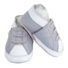 Chaussons cuir Baskets grises Side