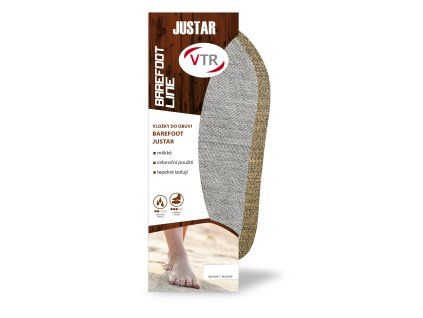 Justar Barfuß Einlegesohlen grau (Größe 36-37)