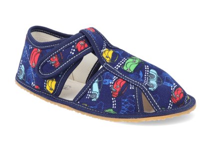 NAVY CARS barefoot prezuvky baby bare s prurezy navy cars modre 1