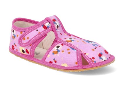 PINK TEDDY barefoot prezuvky baby bare s prurezy pink teddy ruzove 1