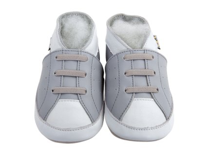 Chaussons cuir Baskets grises Front