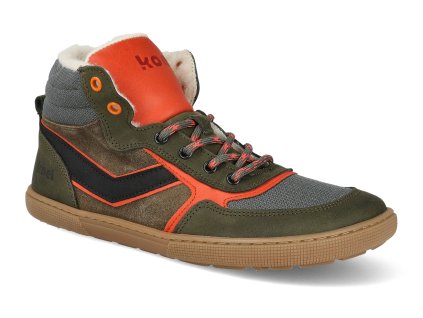 08M028.302 350 barefoot kotnikove zimni boty koel danish nappa khaki zelena 1