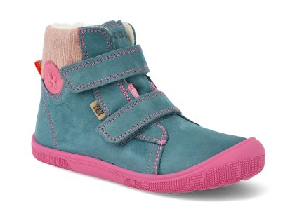 07T024.232 130 barefoot zimni detske boty koel dean tex wool turquoise modra 1