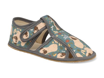 PUG barefoot detske prezuvky baby bare slippers pug 1