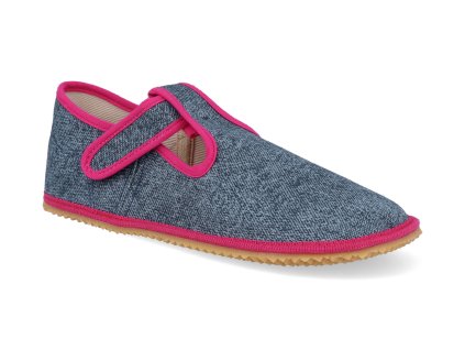 BFN 170020 DP barefoot detske prezuvky beda playful bfn denim pink 1