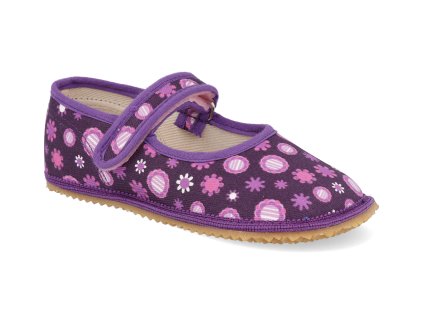 BF060010 BA VF barefoot detske prezuvky beda sirsi typ baleriny violet flower 1