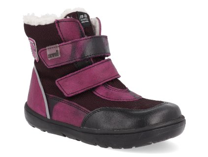 SN2409 barefoot detske zimni boty ktr melir vinove 1