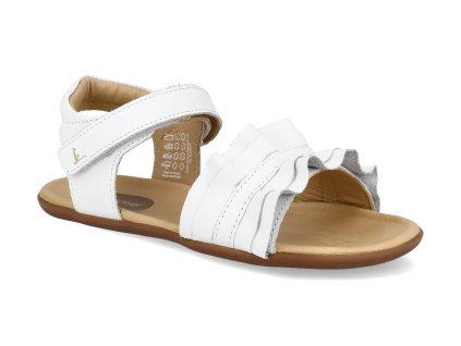 CB.RUF1 505 barefoot detske sandaly tip toey joey ruffle white 1