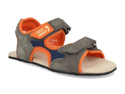 232856 barefoot detske sandaly sole runner mimas grey orange 1