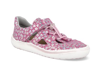B9 RK SL barefoot detske sandaly jonap b9 ruzove kytky slim 1