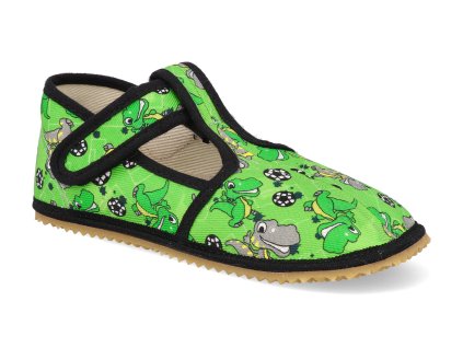 BF060010 W 02 GD barefoot detske prezuvky beda uzky typ green dinoball 1