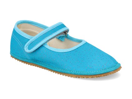 BF060010 BA TSH barefoot detske prezuvky beda sirsi typ baleriny turguoise shine 1