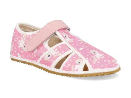 H 1ROZEC RUZ barefoot detske prezuvky jonap home jednorozec ruzove 1
