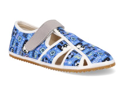 J H MF barefoot detske prezuvky jonap home modry fotbal 1