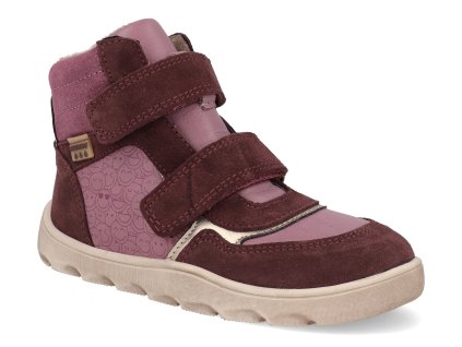 45336 436 barefoot detske kotnikove boty develab soft md ct snkr 2velcro wr burgundy 1