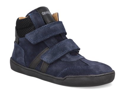 43013 633 barefoot detske kotnikove boty develab midcut sneak velc leather ex 43061 navy suede 1