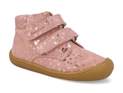 46036 479 barefoot detske kotnikove boty develab midcut shoe 2 velcr leather old pink 1
