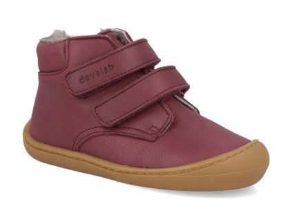 46212 432 barefoot detske kotnikove boty develab baby sft shoe velcro ll burgundy 1